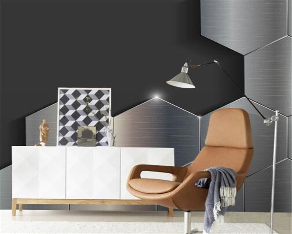 3D Wallpaper Metal Stereoscopic Wall